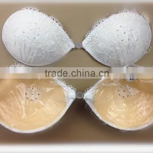Female Self-adhesive Sexy Bra Seamless White Lace Sponge Bra thumbnail-1