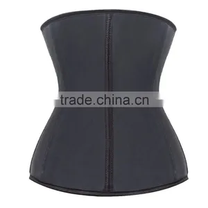 Black 4 Steel Bones Latex Waist Cincher For Women thumbnail-6