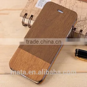Wood Texture Design PU Leather Case With Card Slot For Iphone 6 thumbnail-1
