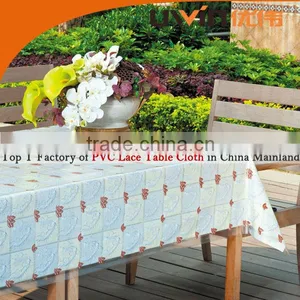 PVC Embossed White Lace Table Cloth, Pvc Fabric Table Cloth thumbnail-1