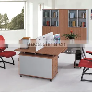 Double Sides Wooden Color Office Desk HC-930 thumbnail-1