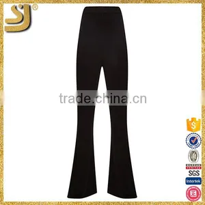 Custom Hot Sexy Slimming Women Stretch Pants, New Arrival Women Black Flared Trousers thumbnail-3