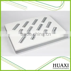 Wrapping PU Leather Wooden Jewelry Display Stands for Rings thumbnail-1