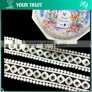Silver Or Gold 10MM White Polyester Lace Metal Grommet Eyelet Trimming thumbnail-5