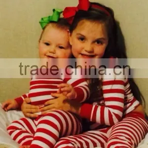 Christmas Striped Pajamas/ Organic Cotton Pajamas/red Stripe thumbnail-2