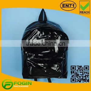Black Color School Bag With Shining Surface thumbnail-1