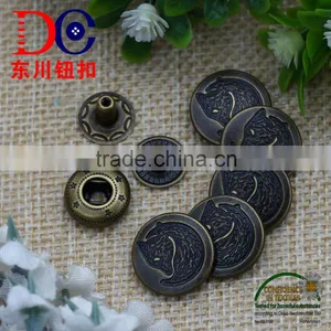 15MM New Design Logo Bronze Ecofriendly Spring Snap Button Garment Accessory thumbnail-1
