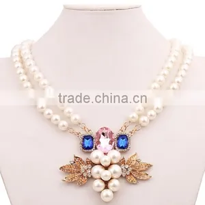New Designs Luxury Pearl Crystal Necklace Express Shipping thumbnail-1