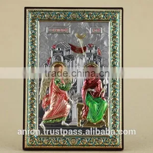 Greek & Russian Orthodox Wooden Icon. Angels. Annunciation. Big Size thumbnail-2