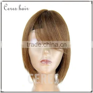 Kosher Wig Light Brown Bob Style 100% Human Hair Straight Bob Haircut thumbnail-3