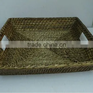 Home Woven Bamboo Tray With Cut-out Handles thumbnail-1