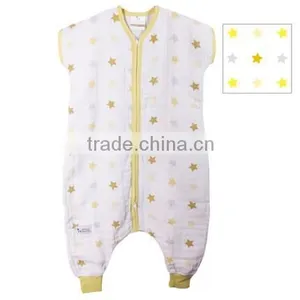 Wholesale100% Cotton Muslin Baby Sleeing Bag Anti-kicking Bag Spring and Summer thumbnail-6