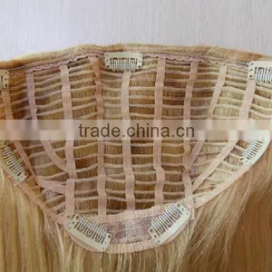 12 Inch Wholesale Cheap Straight Blonde Human Hair Half Wigs thumbnail-1