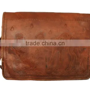 Antique Pure Genuine Leather Messenger Bag for Men Rajasthani Style thumbnail-1