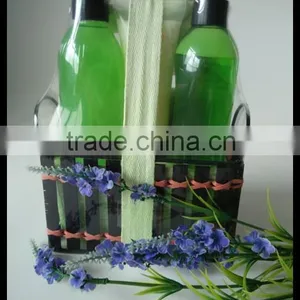Nice Fragrance Bath Set 170ml Shower Gel Bubble Bath and 70ml Body Lotion 100g Soap Fizzer With Bamboo Basket thumbnail-3