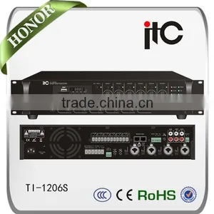 ITC TI-1206S 6 Zones Mixer Amplifier With Bluetooth for Restaurant Paging System thumbnail-1