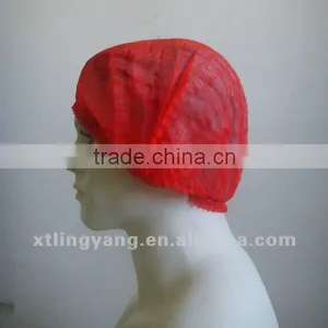 Disposable Non-woven Red Bouffant Cap thumbnail-1