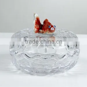 RORO Gold Fish Enamel Crystal Glass Candy Holder thumbnail-1