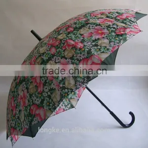 Flower Design Double Canopy Umbrella Inside Design Umbrella thumbnail-1