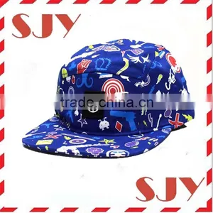 Custom All Over Print Floral 5 Panel Biker Hat thumbnail-2