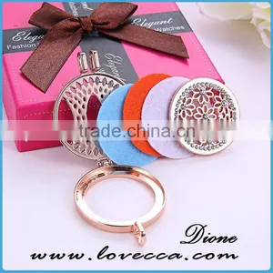 Rose Gold Aroma Jewelry Essential Oil Diffusing Locket Pendant Necklace For Aromatherapy thumbnail-3