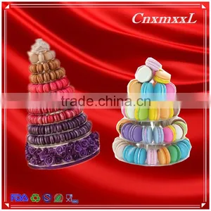 Clear and Black Macaron Box Cookies Boxes 1-10 Layers 237 Macarons Diplay Tower Plastic Stand Packaging thumbnail-3
