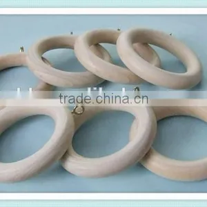 Unfinished Nature Color Wood Curtain Ring With Metal Eyelet thumbnail-1