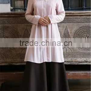 OEM Service China Factory Custom Made Arabic Linen Buttons Women Tunic Tops thumbnail-3