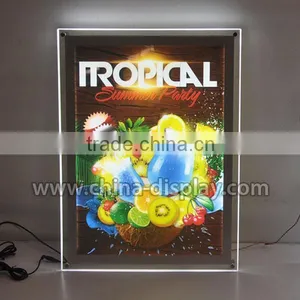 New Crystal Ultra Slim Acrylic LED Light Box, Photo Display, Slimline Sign Size A1 thumbnail-1