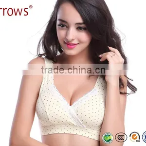 100% Cotton Apricot Breast Feeding Maternity Sleep Bra For Nursing Mothers Breastfeeding Wire Free Nursing Bra Yoga Sport Bra thumbnail-1