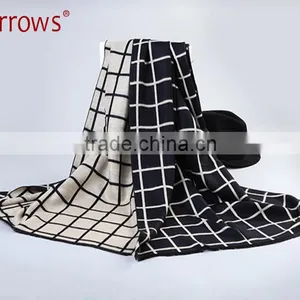 China Red Tartan Grid Plaid Shawl Pashmina Poncho Scarf for Ladies Girls Winter Late Autumn thumbnail-4