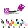 Fashion Body Piercing Jewelry Acrylic Dice Eyebrow Piercings thumbnail-1