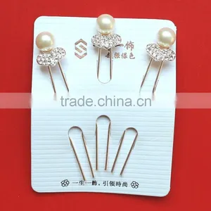 Qingdao Stainless Steel Snowflake Crystal Hair Pins Clips thumbnail-5