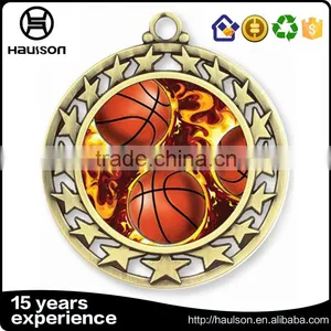 Five Stars 3d Diecast Zinc Alloy Material Antique Bronze Plating Hollow Out Enamel Soccer Sports Medal thumbnail-6