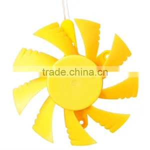 Yellow 12V Replace Computer PC VGA Video Card Heatsink Cooler Cooling Fan 75mm thumbnail-1