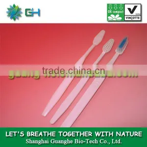 PLA 100% Biodegradable Starch-based Biodegradable Plastic Toothbrush thumbnail-1