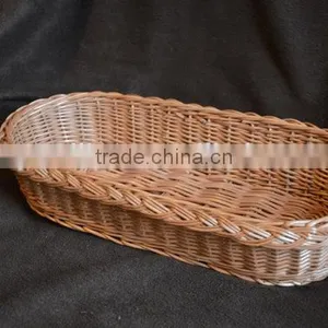 Long Bread Basket, Small Wicker Basket, Handmade Willow Fruit Basket, Table Centerpiece Basket, Small Wicker Storage Basket thumbnail-1
