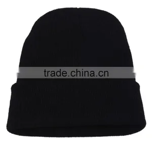 Free Simple Customized Plain Hat 100% Acylic Adult Knit CC Beanie Hat thumbnail-6