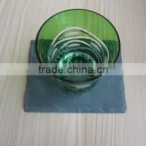 Natural Black Slate Coaster With Glass Strawberry Jar thumbnail-3