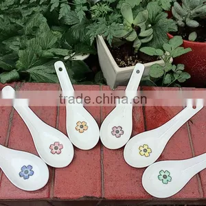 SP-1541 Haonai Flower Decal Ceramic Spoon, Ceramic Soup Spoon thumbnail-5