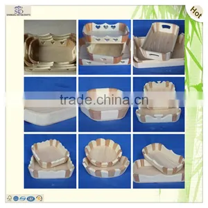 Customized Handmade Handle Round Wood Organizer Tray thumbnail-5