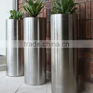 FO-9005 Cylinder Stainless Steel Flower Planter thumbnail-1