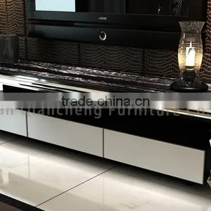 Modern Marble Classic TV Stand With Stainless Steel Feet thumbnail-4