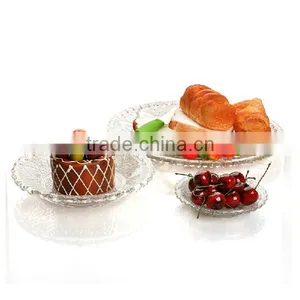 Green Color Glass Dinner Plate Set With Metal Handle Stand thumbnail-3