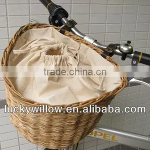 Chinese Willow Bycicle Basket With Mobilizable Handle thumbnail-1