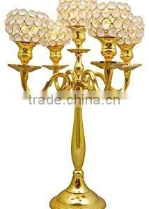 Gold Plated Crystal Ball Shiny Candelabra thumbnail-1