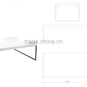Euro Style White Highlight Lacquer Square Coffee Table thumbnail-2