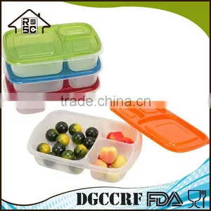NBRSC Meal Prep Food Containers 3 Compartment Stackable Lunch Box Section Bento Box With Lids Durable Reusable thumbnail-3