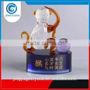 Jingyage Personalized Chinese Zodiac Crystal Monkey Clever 3d Model Souvenir Gifts thumbnail-1