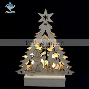 Newest White Wooden Christmas Decorations Battery Charge Lighting thumbnail-1